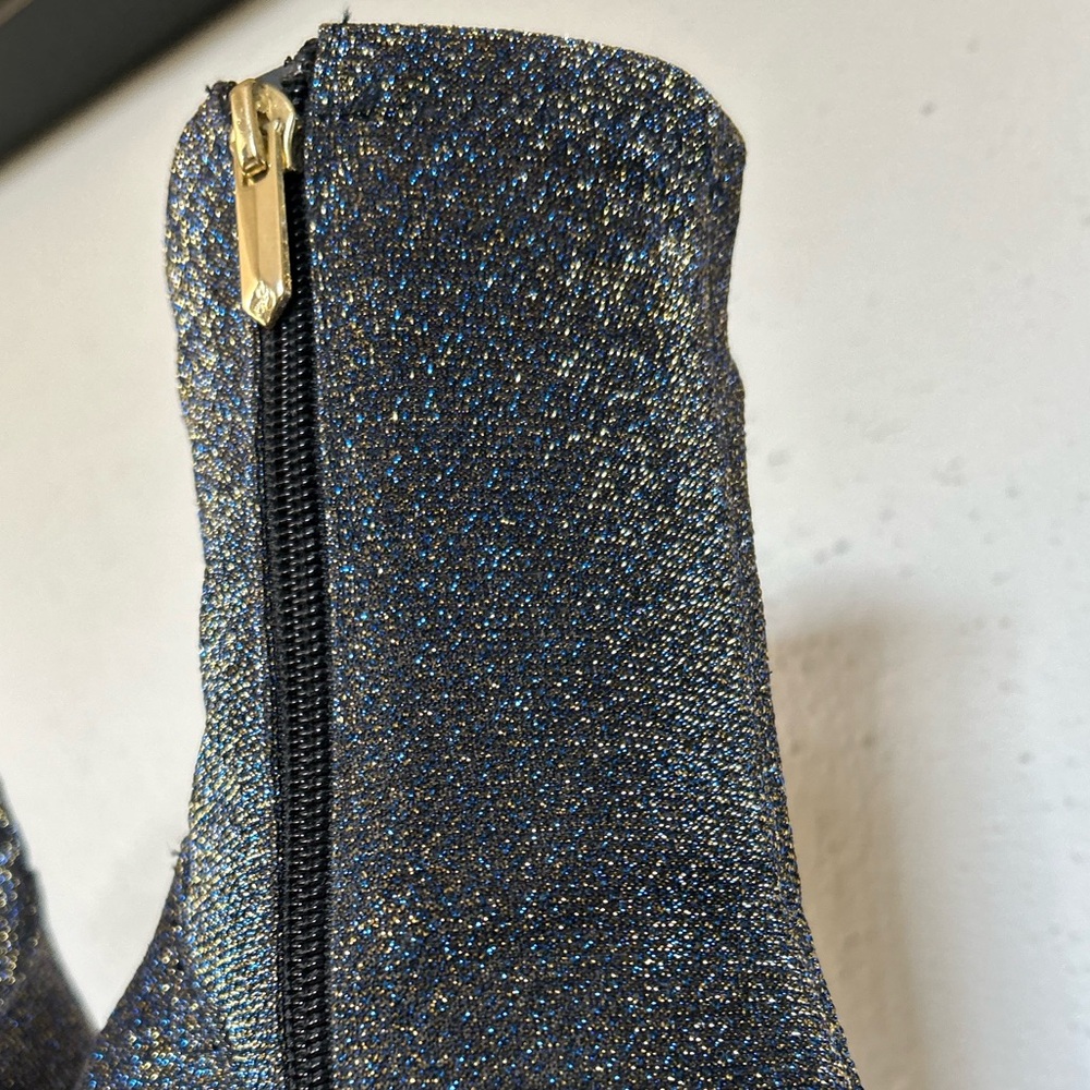 Sam Edelman boots. Gold Sparkle.m with hints of blue. 2in heel w/ inside zipper